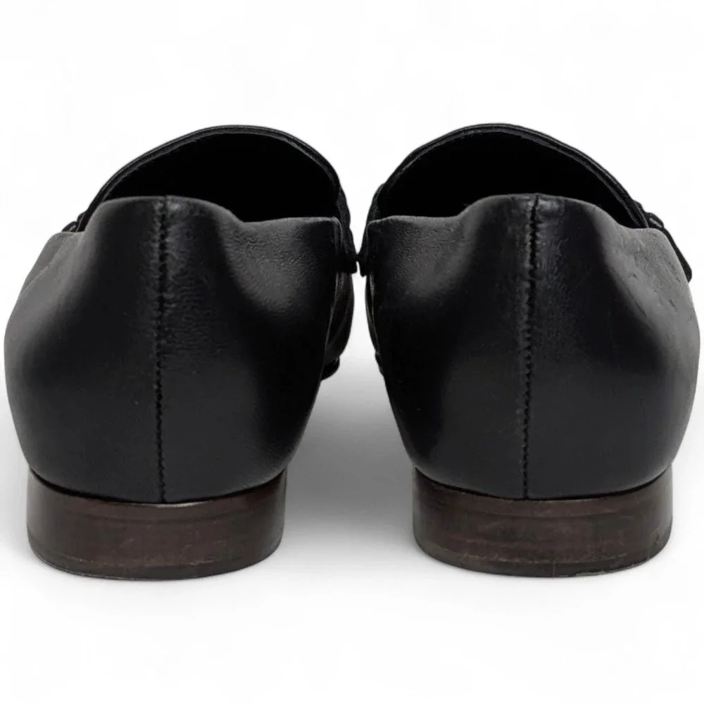 Veronica Beard Arlie Black Nappa Leather Braided Loafers Italy 6.5M - Picture 8 of 10